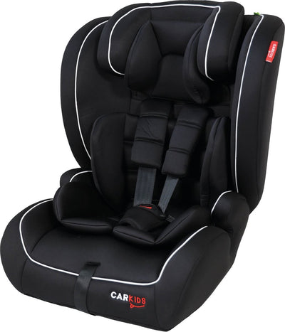 Carkids i-Size-Autositz Luca – entspricht dem i-Size-R-129-Standard – für Kinder von 76 bis 150 cm – verstellbare Kopfstütze – Schwarz und Weiß