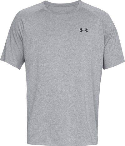 Under Armour UA Tech 2.0 SS Tee-Gry Herren-Sportshirt – Steel Light Heather – Schwarz