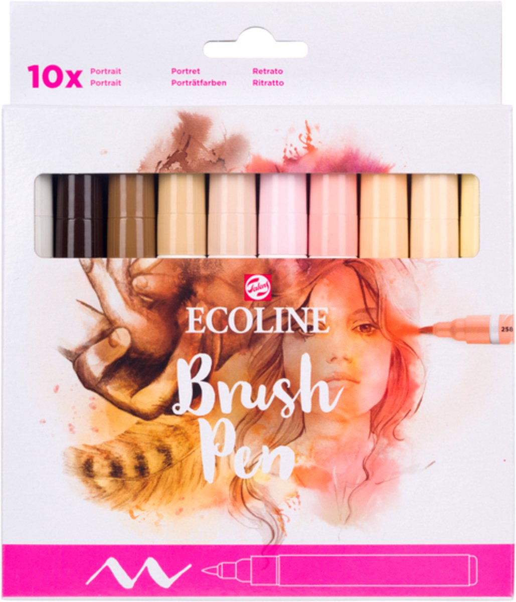 Bruynzeel Ecoline Pinselstift-Set Porträt, 10 Farben