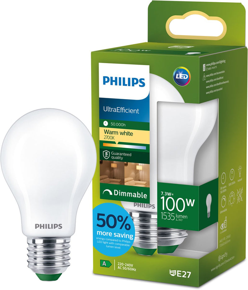 Philips LED Ultraeffizienter LED-Spot von Philips – 50 W – GU10 – warmweißes Licht – dimmbar