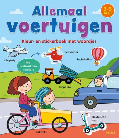 Deltas Farbaufkleberbuch mit Worten alle Fahrzeuge (3-5)