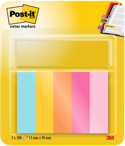 Indexes Post-it 670-5-bea blaues, oranges, rosa, gelbes Papier