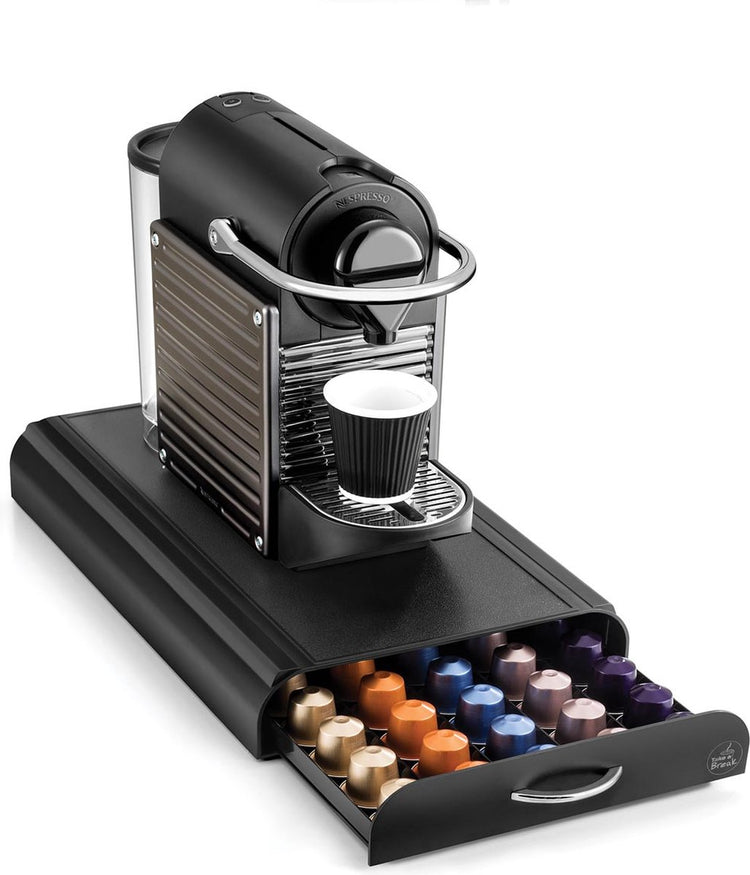 Cep Luxus-Kapselhalter mit Schublade – Aufbewahrungselement – für Nespresso-Becherhalter – Maschinenstandard – 50 Tassen