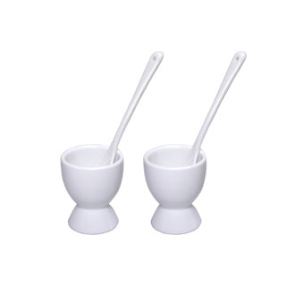 Eierbecher M Löffel weißer Set von 2