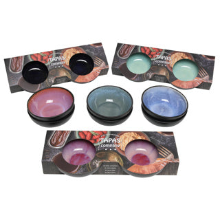 Skala reaktive Glasur 12x4 cm Set von 2 Assorti