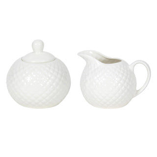 Set aus Milchkännchen und Zuckerdose aus Diamantporzellan