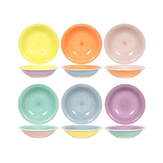 Diepbord Ø21CM 2-Tone Pastell, 6 Assorti
