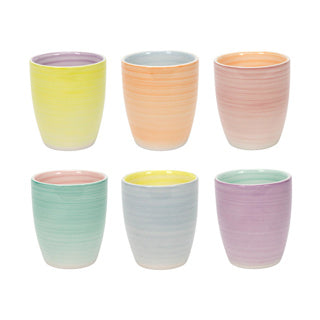 Kaffeetasse 180 ml Pastell 2-Tone 6 Assorti