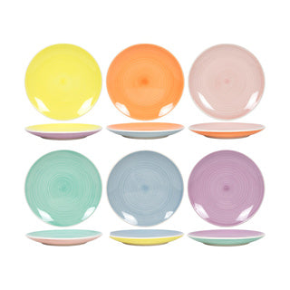 Frühstücksbrett Ø19cm 2-Tone Pastell, 6 Assorti