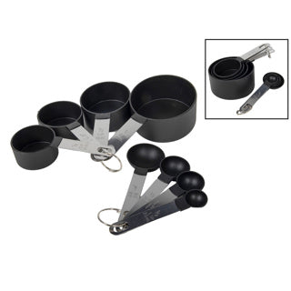 Messlöffel-Set schwarz 8-teilig | 4 Stück