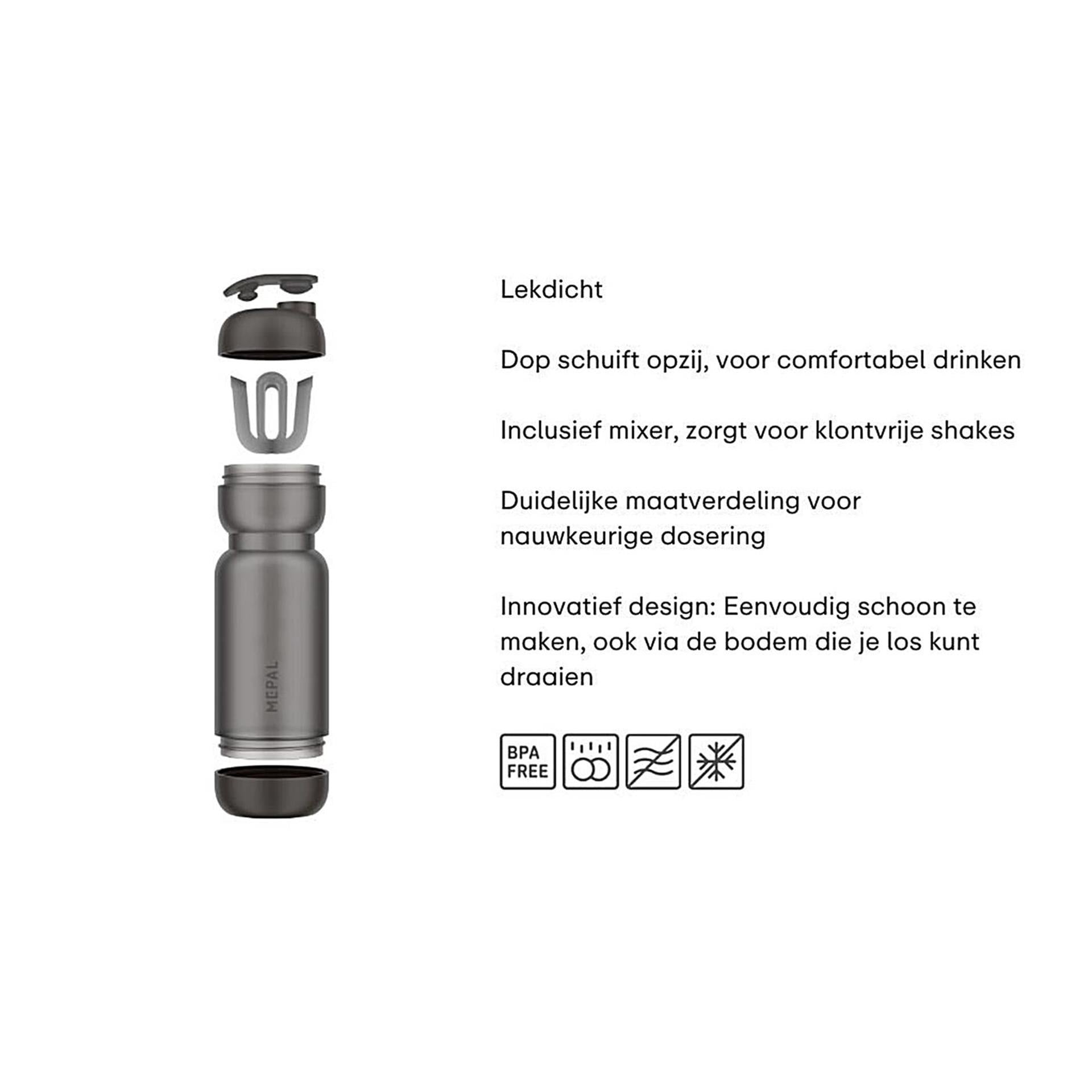 Mepal Shakebecher - Graphitschwarz - 800ml