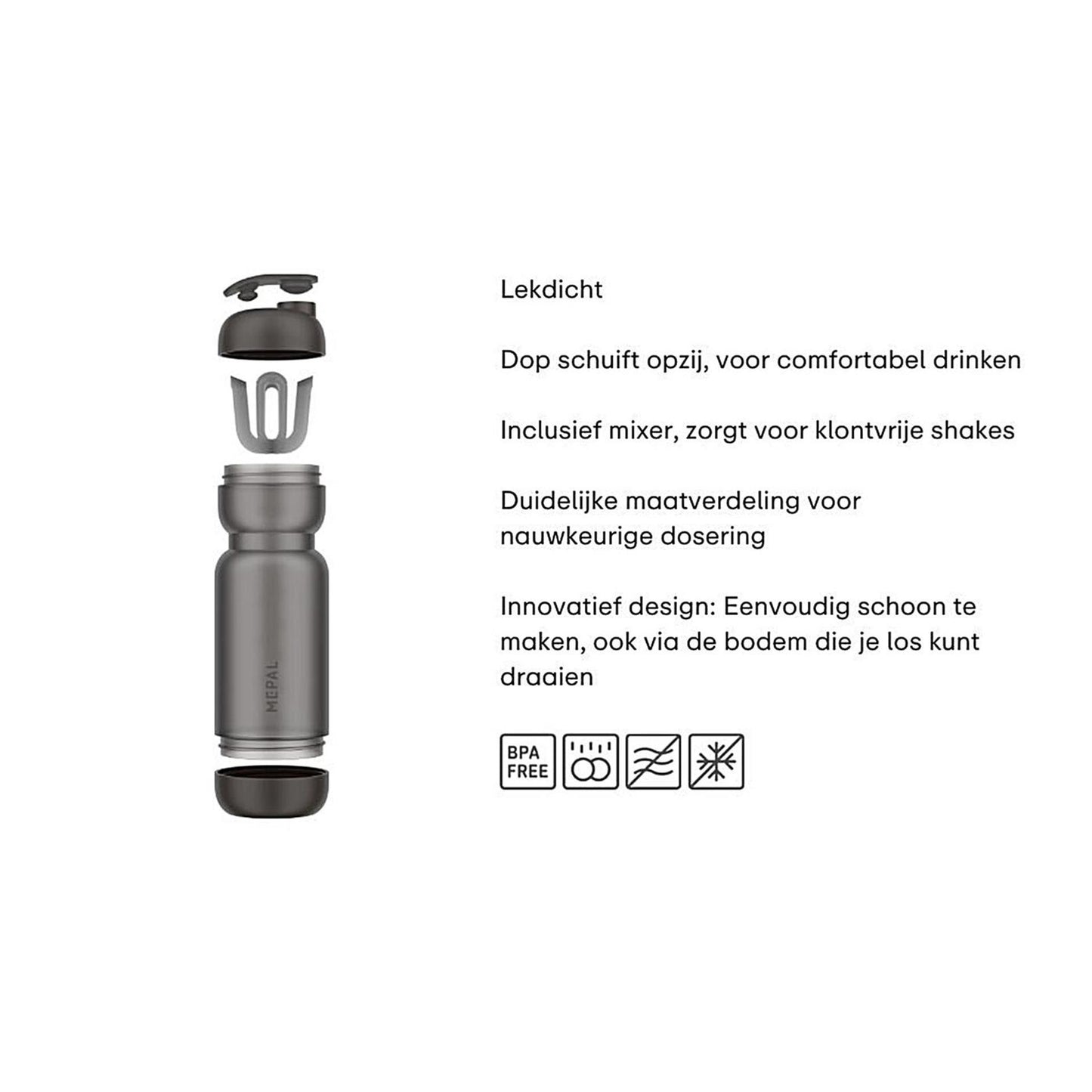 Mepal Shakebecher 800ml Pfirsichorange