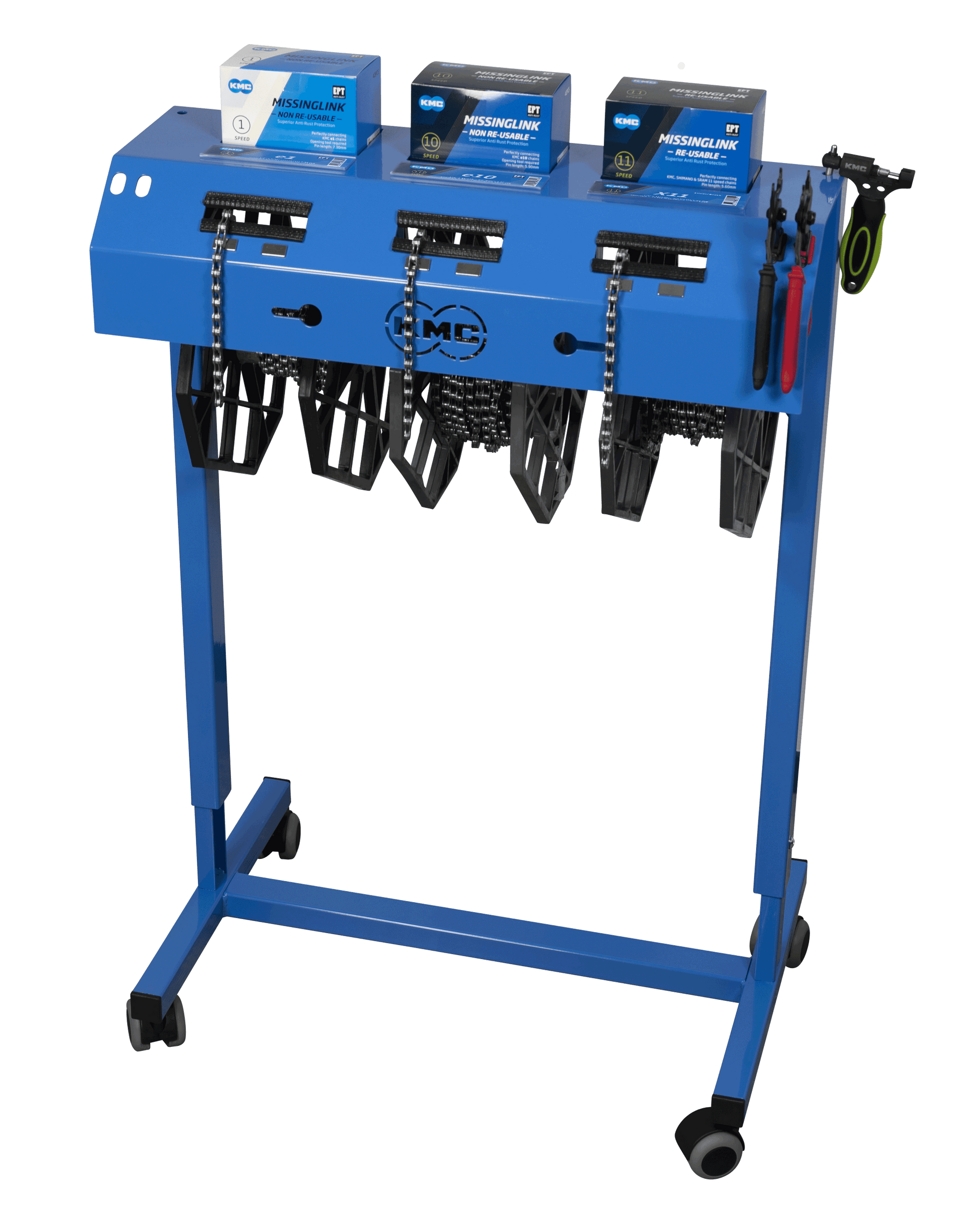 KMC Fahrradkettenroller Pro - Blau - 90x60x40 cm
