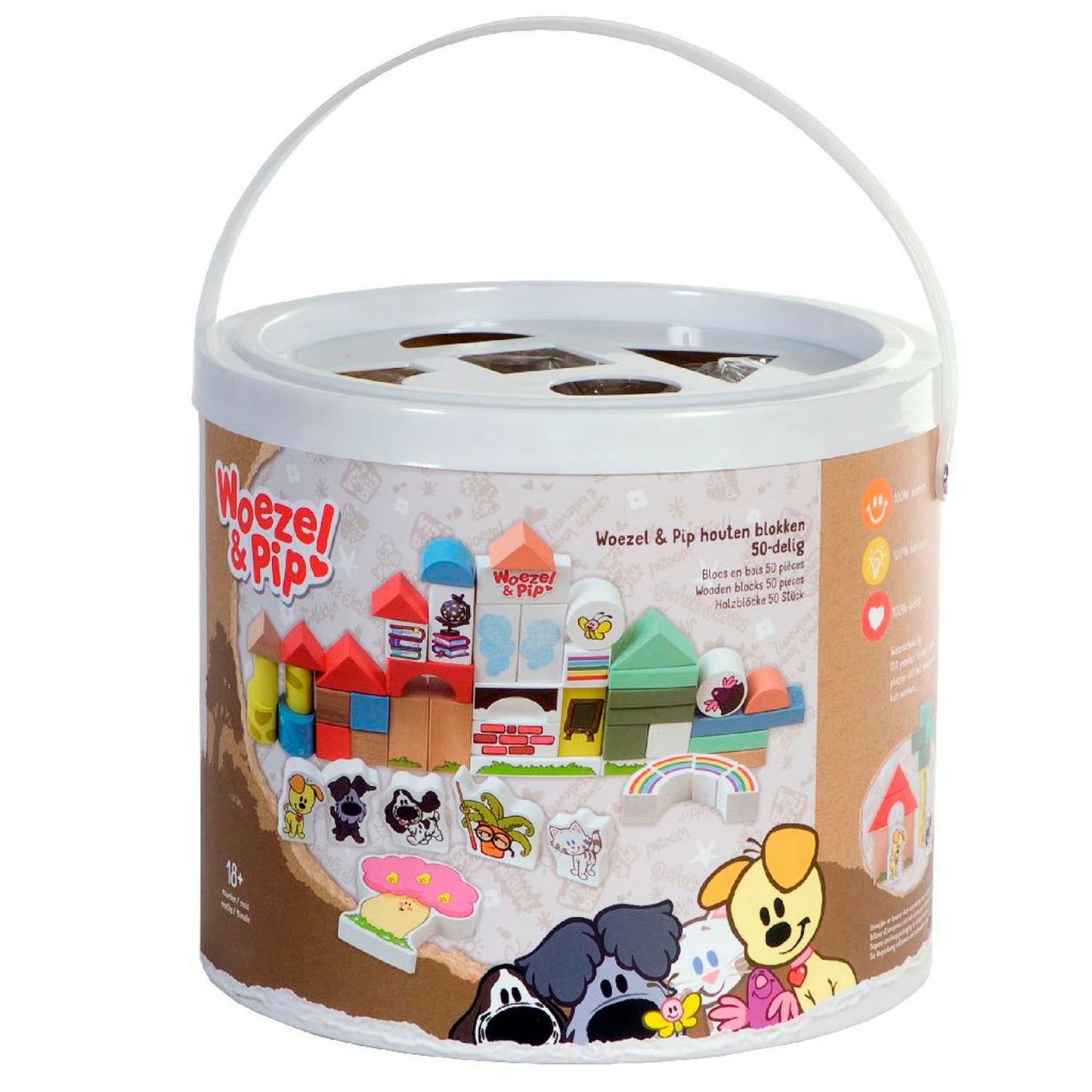 Rubo-Spielzeug Holzblöcke und Pip 45 cm 50-Stück