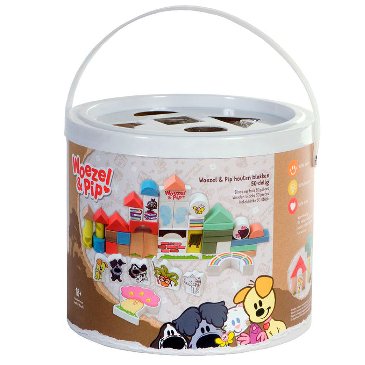 Rubo-Spielzeug Holzblöcke und Pip 45 cm 50-Stück
