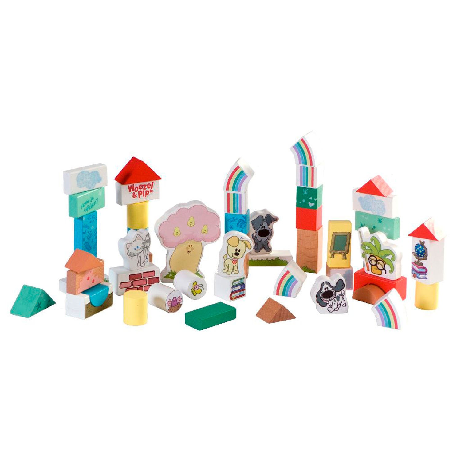 Rubo-Spielzeug Holzblöcke und Pip 45 cm 50-Stück