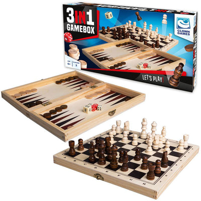 Clownspiele 3in1 Spielbox Holz