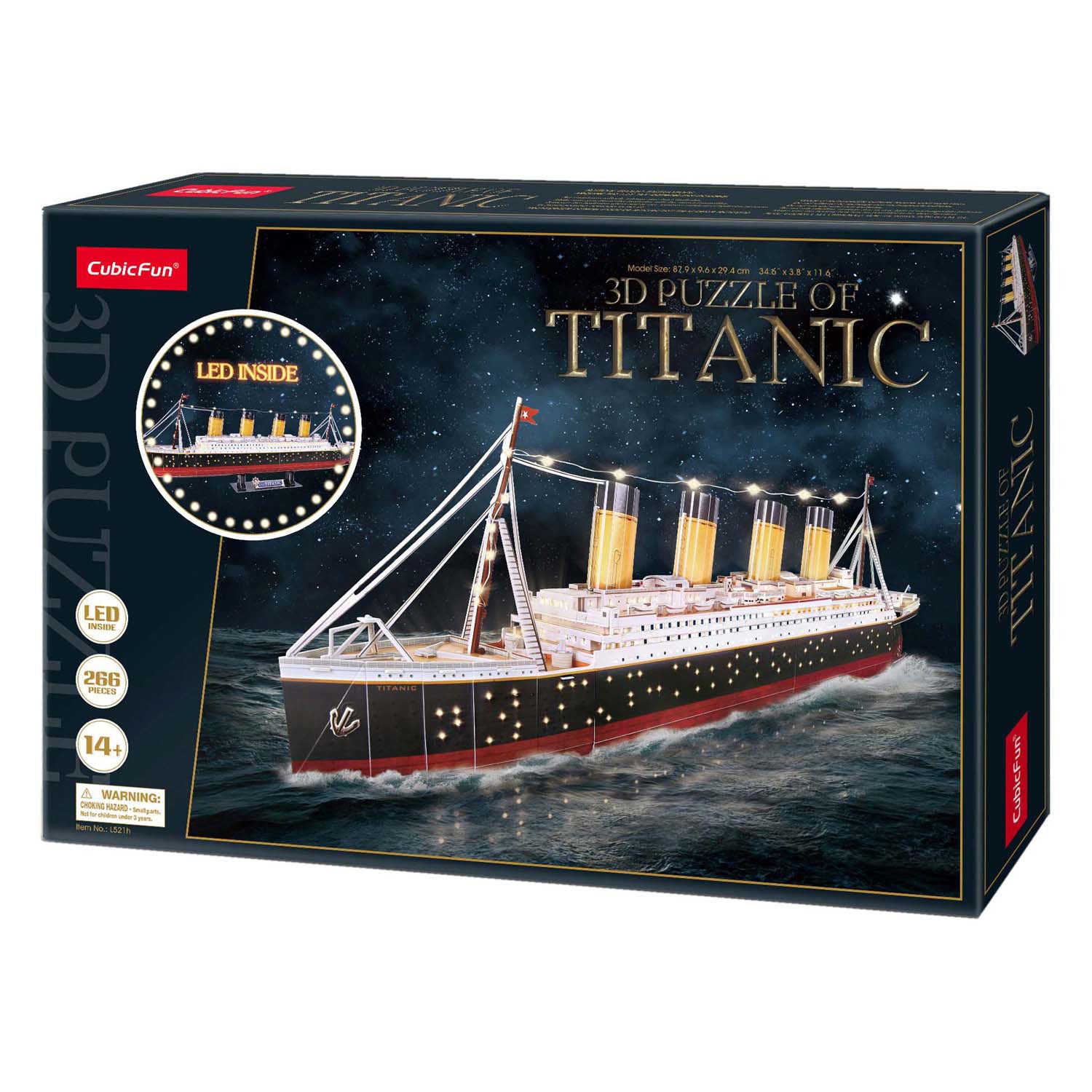 Kubikfun kubisch Spaß 3D -LED -Puzzel Titanic 266 Stücke