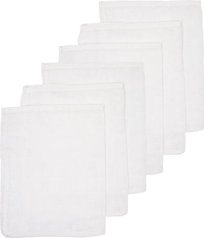 Meyco Baby-Uni-Waschlappen – 6er-Pack – hydrophil – weiß – 20 x 17 cm
