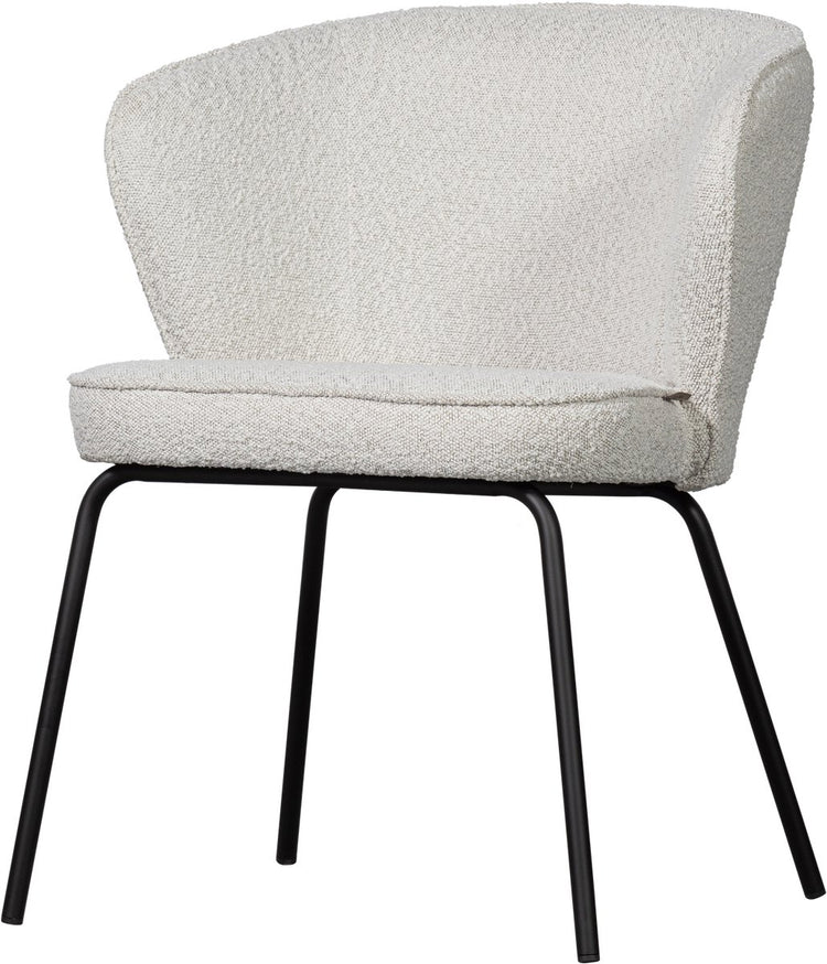 Woood Admit Esszimmerstuhl – Bouclé – Naturweiß – 77 x 60 x 59 cm