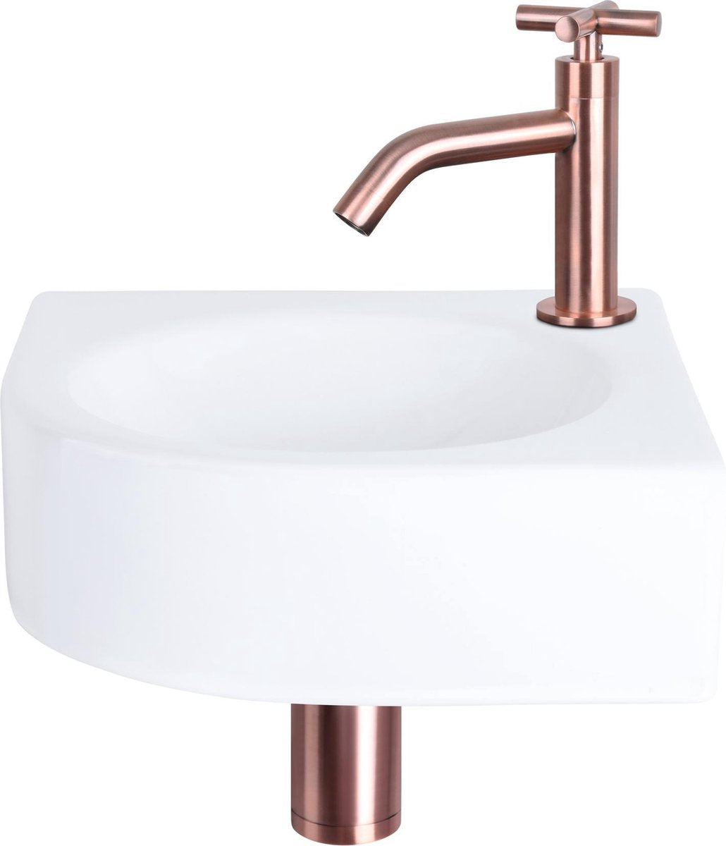 Differnz Cleo Brunnenset - Keramik - Hahnkreuz Rotkupfer - 30 x 30 x 10 cm