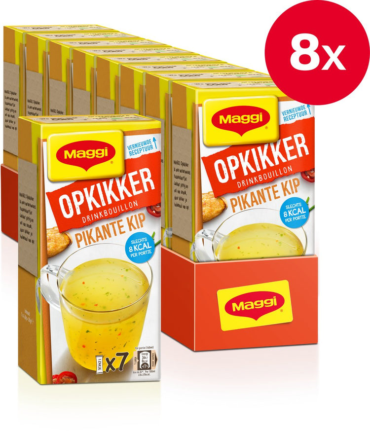 Maggi Booster Trinkbrühe Spicy Chicken – 8 Boxen x 7 Beutel – Vorteilspack