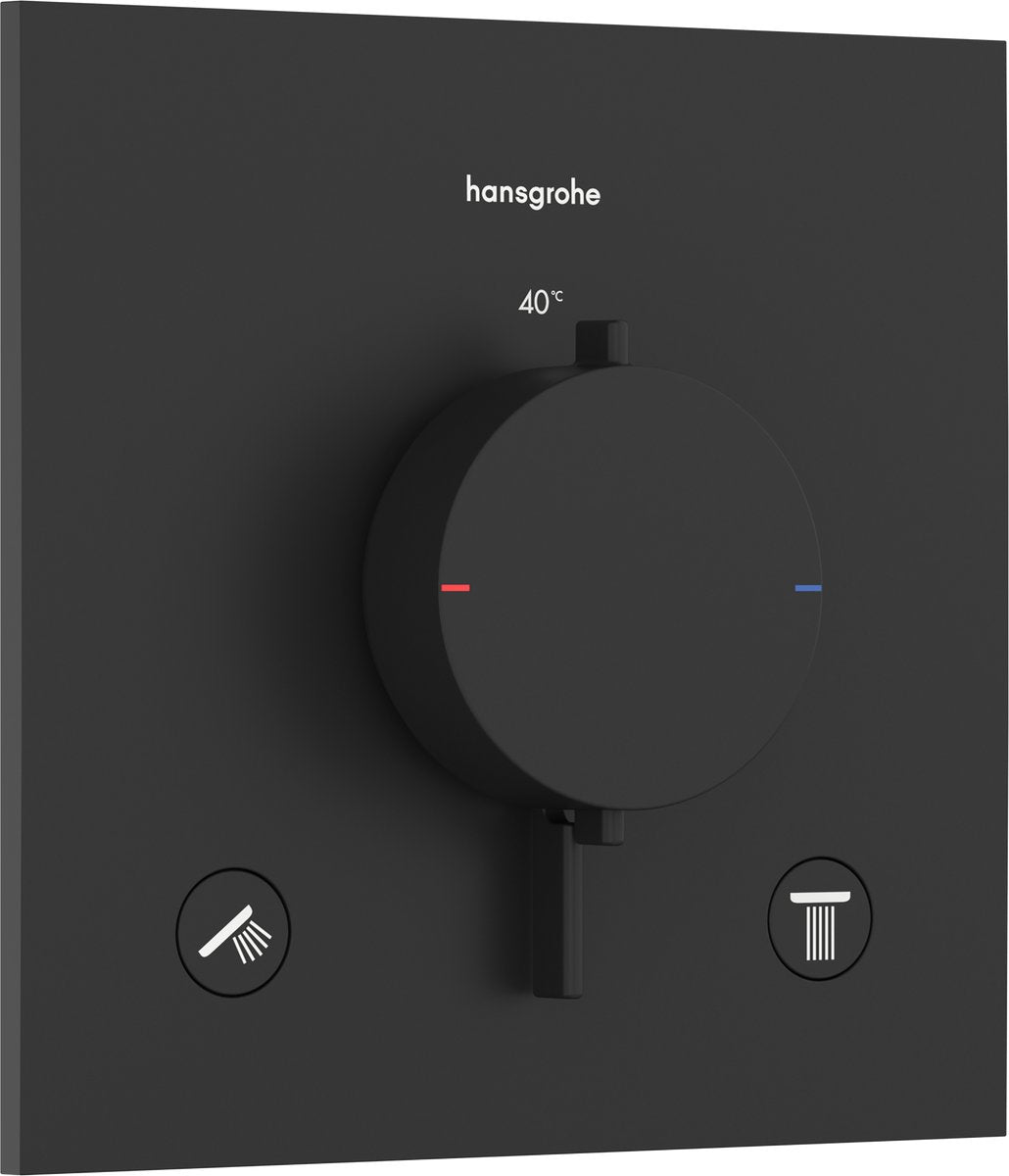 Hansgrohe Ecostat Comfort E - Einbauthermostat - 2 Funktionen - Dusche - Mattschwarz