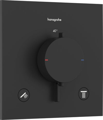 Hansgrohe Ecostat Comfort E - Einbauthermostat - 2 Funktionen - Dusche - Mattschwarz