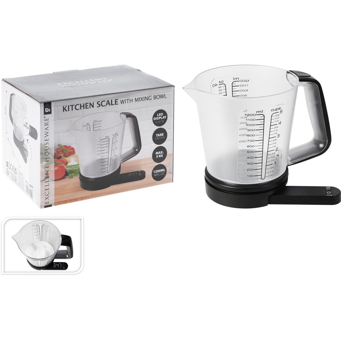 Ausgezeichnete Hauswaren -Hauswaren -Küchenskala mit Messbecher 1200 ml