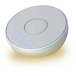 Qi-Wireless-Ladegerät mit Wecker xlayer hellgrau