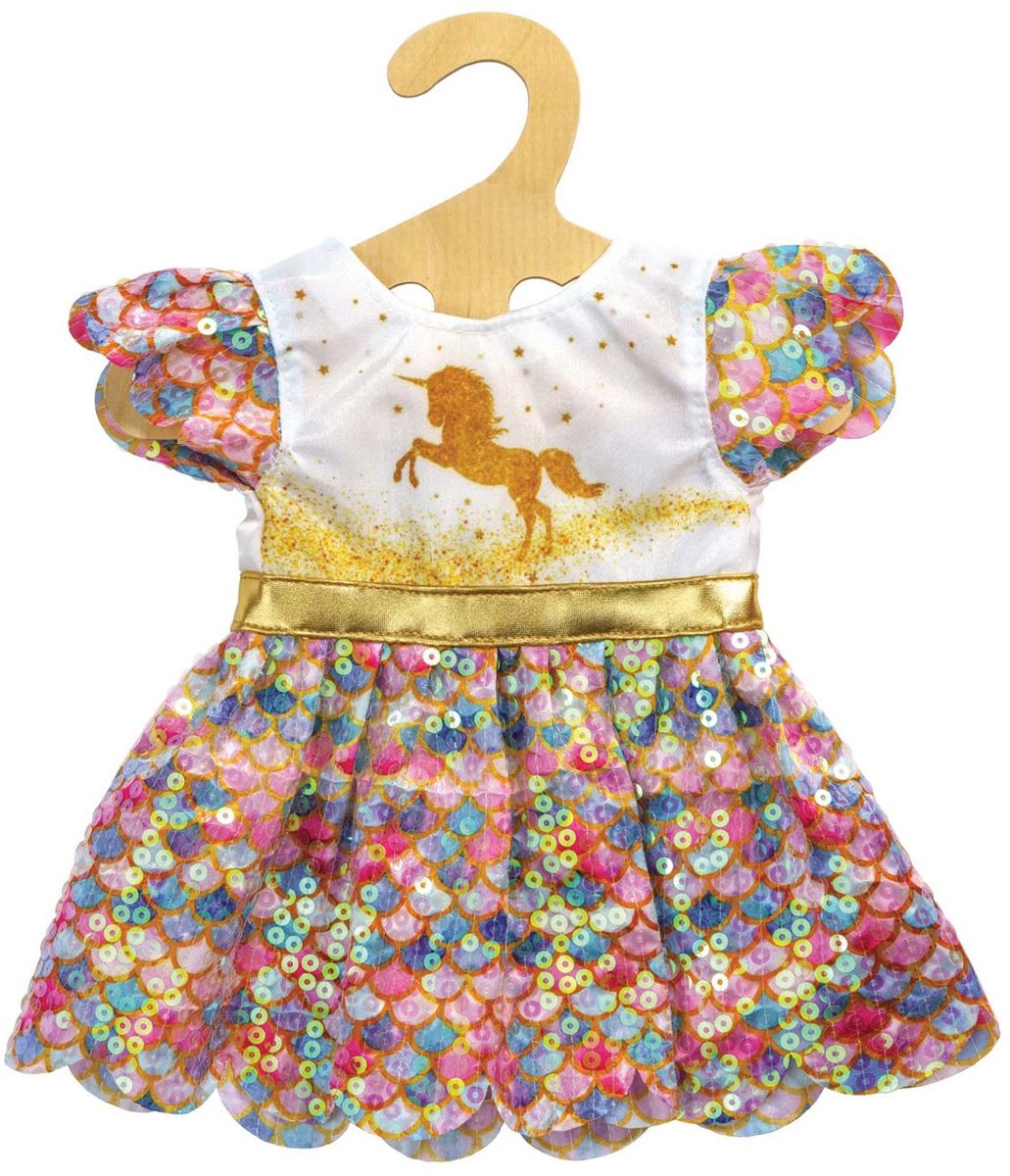 Puppenkleid Einhorn Goldy, 28-35 cm