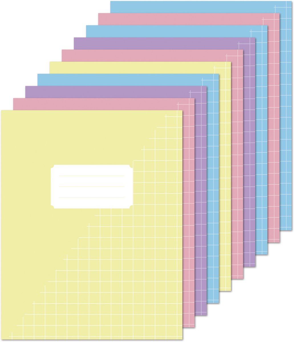 Kangaro-Notizbücher A5 – mit Diamant 10 mm – Pastellfarben – 10 Stück – k-583006