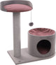 Flamingo-Kratzbaum – Kara – Katzenkratzbaum – Kratzmöbel mit Hängematte und Schutz – Kratzbaum-Baumwollseil – 65 x 35,5 x 65 cm – grau
