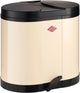 Wesco Öko-Sammelabfallbehälter | 30 Liter | Duo Treteimer (2x15 Liter) | Metall - Mandel | Mülltrennung – Made in Germany