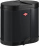 Wesco Öko-Sammelabfallbehälter | 30 Liter | Duo Treteimer (2x15 Liter) | Metall - schwarz | Mülltrennung – Made in Germany