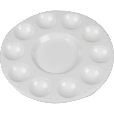 Creativ Company Palette, Rundpalette mit 11 Fächern, D 17 cm, weiß, 10 Stück 1 Karton