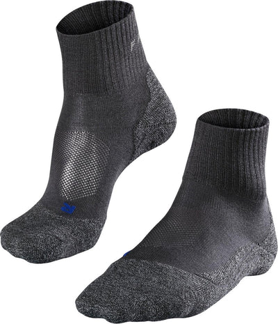 Falke TK2 Cool Short Anti-Blister Wandersocken aus dickem Lyocell-Funktionsmaterial Damen Grau – Größe 35-36