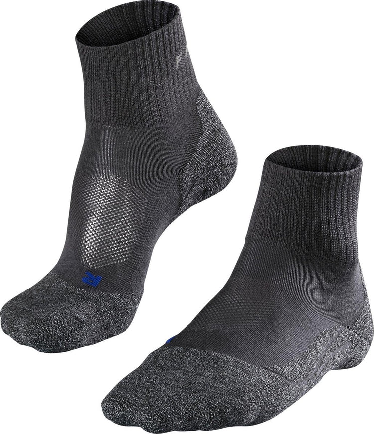 Falke TK2 Cool Short Anti-Blister Wandersocken aus dickem Lyocell-Funktionsmaterial Damen Grau – Größe 35-36