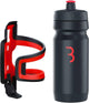 BBB Cycling DualAttack – kompakter Flaschenhalter mit Flasche – 550 ml – Schwarz Rot – Rennrad Mountainbike – Trinkflaschenhalter Fahrrad – BBC-40C