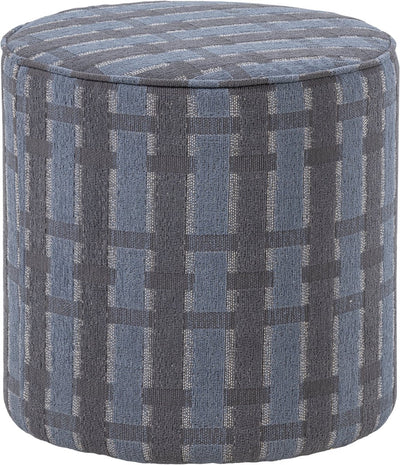 Woood Sarli Sitzpuff, hohes Design – Chenille – Graublau – 46 x 46 x 46 cm