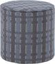 Woood Sarli Sitzpuff, hohes Design – Chenille – Graublau – 46 x 46 x 46 cm