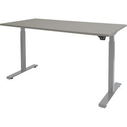 Sitz-Steh-Schreibtisch Schavenburg Dextro Basic T-Fuß grau