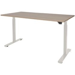 Sitz-Steh-Schreibtisch Schavenburg Dextro Basic T-Fuß Havanna Kirsche