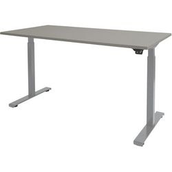 Sitz-Steh-Schreibtisch Schavenburg Dextro Basic T-Fuß grau