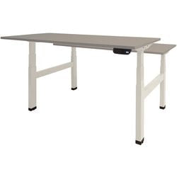 Sitz-Steh-Schreibtisch Schavenburg Dextro Plus Duo T-Fuß grau