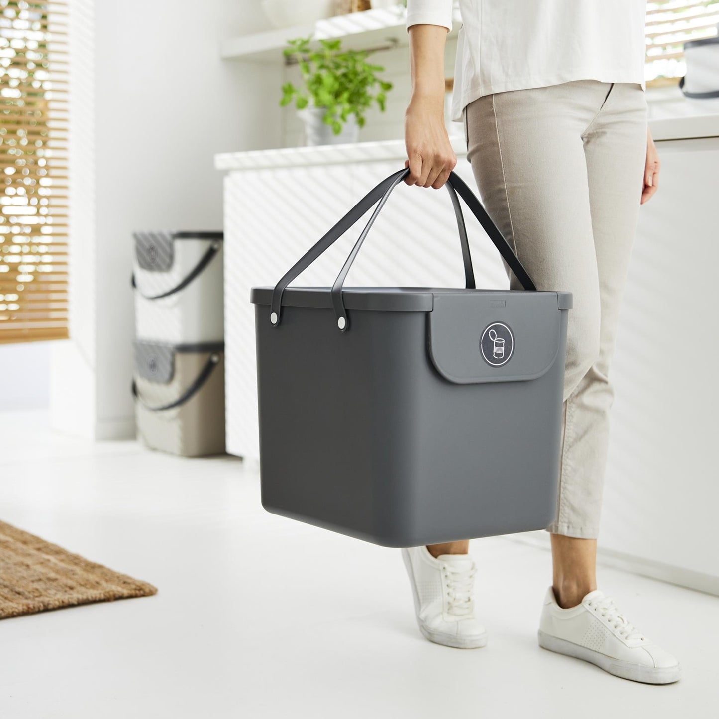 Abfallabscheider Albula 40 l Anthrazit