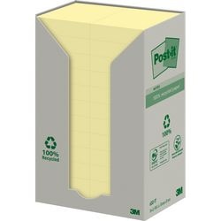 Recycelte Notizzettel 653-1t Post-it 38x51mm pastellgelb 100 Blatt