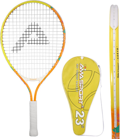 Ama Sport Kinder-Tennisschläger Orange 23 Zoll – leichter Junior-Schläger mit Tasche – ideal für Anfänger –