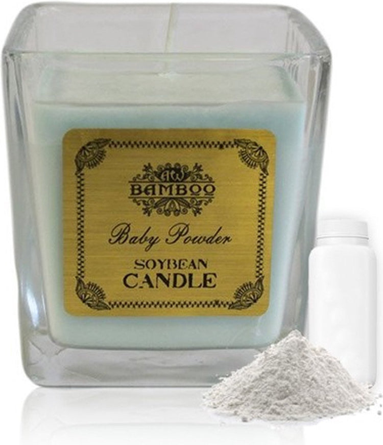Joy of Balance Sojawachs-Duftkerze im Glas – Babypuder – 30 Brennstunden