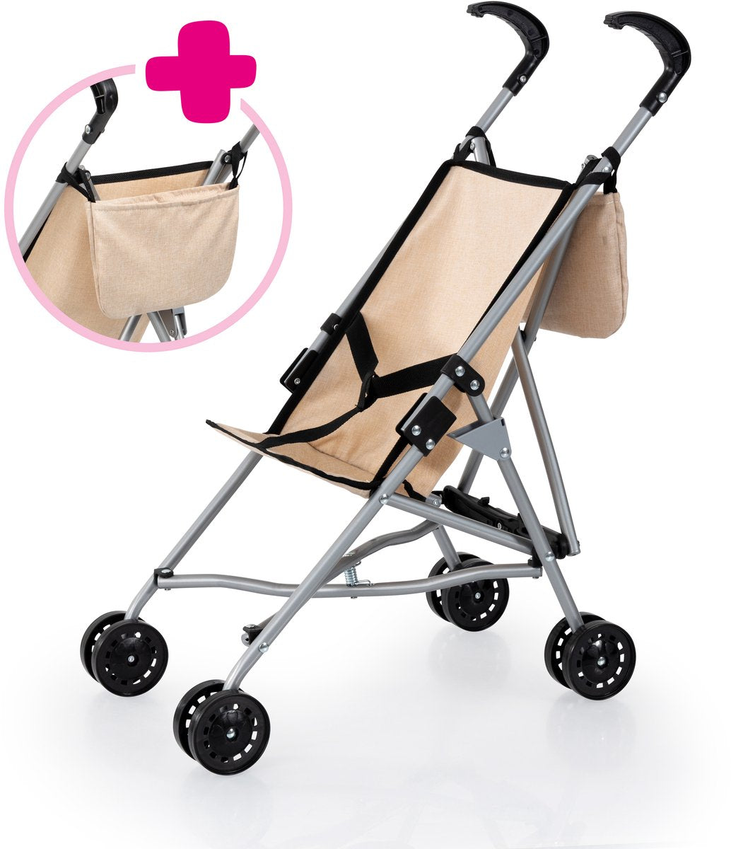 Bayer Design Puppenwagen mit Tasche beige